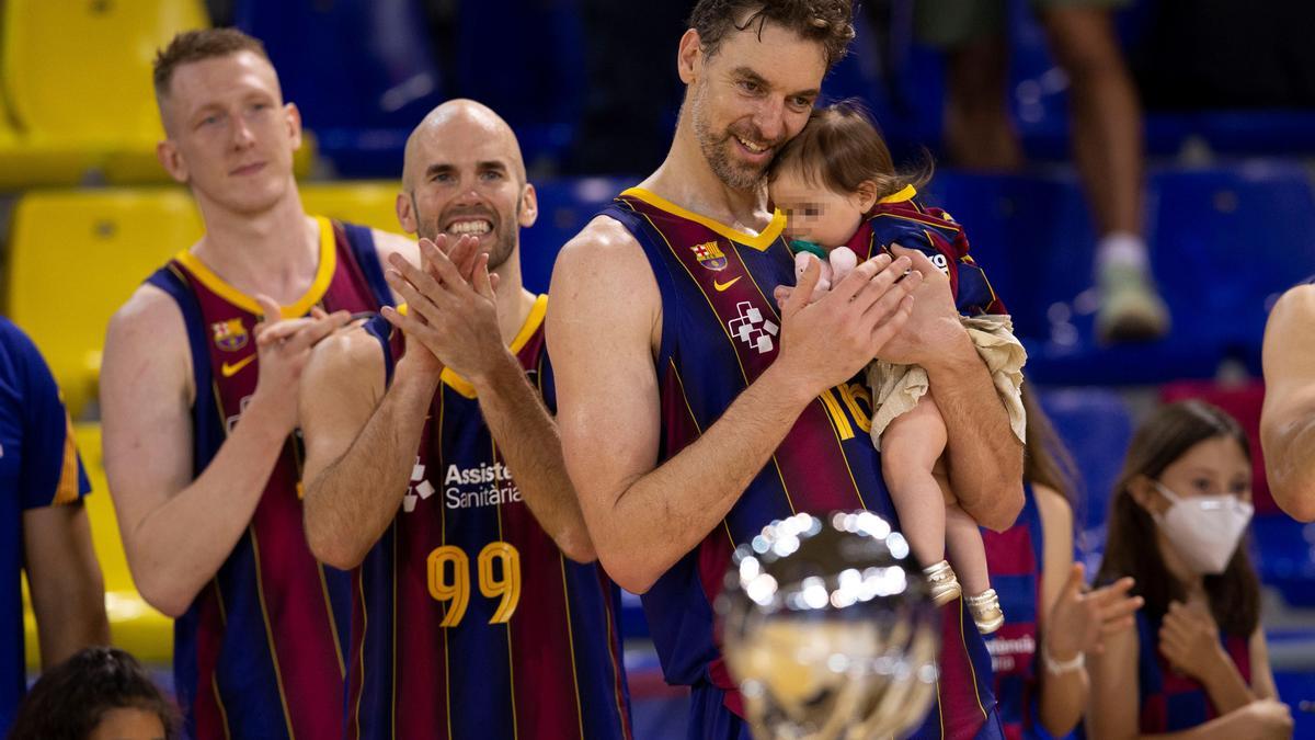 Pau Gasol, durante la celebración del título.