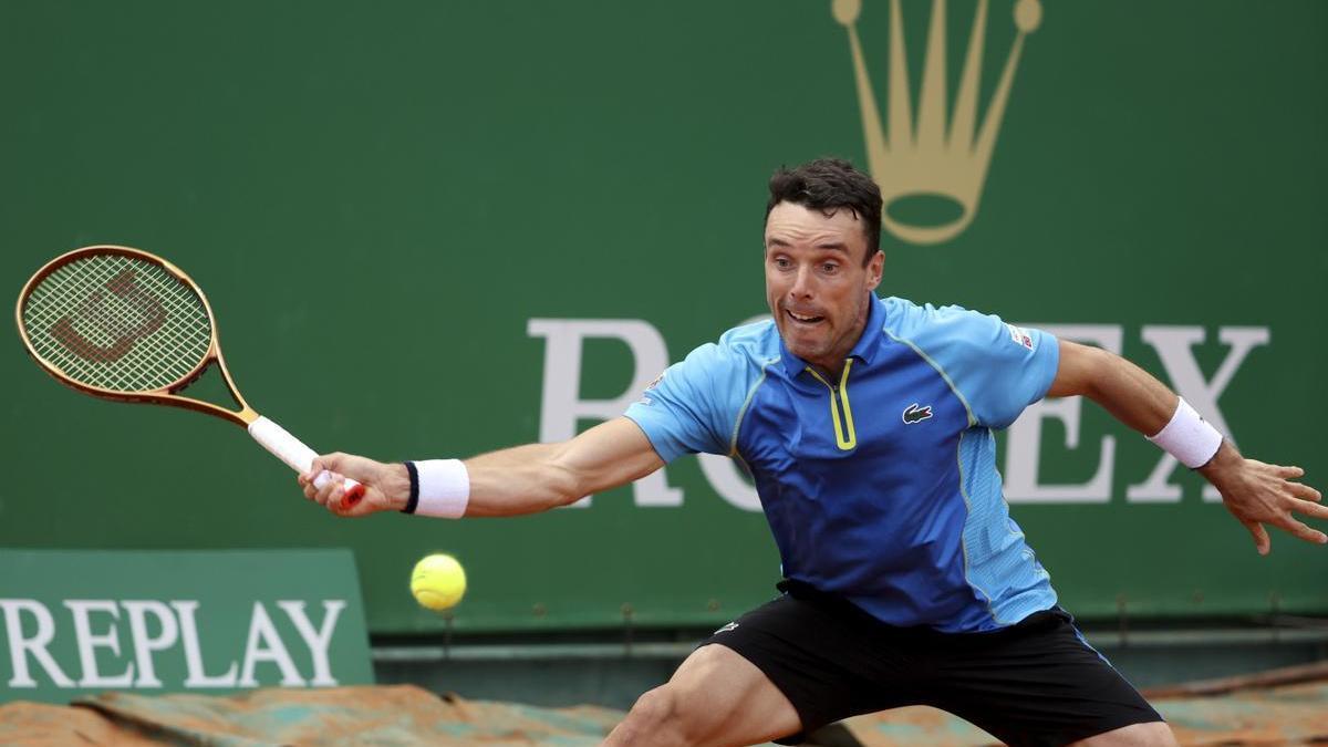 Roberto Bautista, este miércoles durante su partido contra Zverev en el Masters 1000 de Montecarlo.