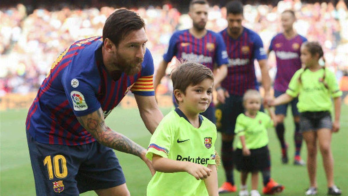 Messi disfruta viendo entrenar a su hijo con la Barça Academy