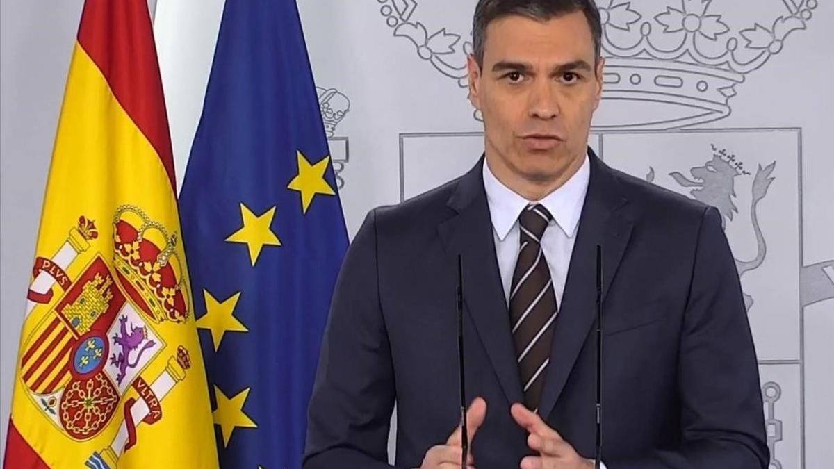 Pedro Sánchez, en la rueda de prensa del sábado 23 de mayo