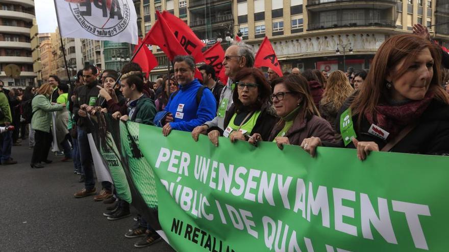 Foto de archivo de una manifestación de interinos.