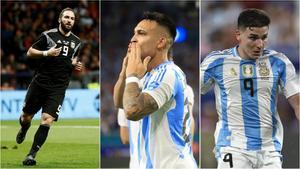 Higuaín, Lautaro y Julián, los últimos tres 9 de Argentina