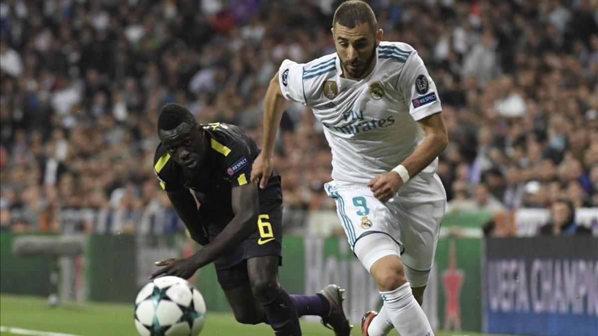 Benzema, en una acción del partido