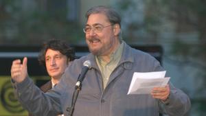 Antonio Franco durante el pregón de las fiestas del barrio de la Sagrada Familia