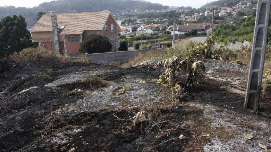 Estado del monte quemado en Darbo. // Santos Álvarez