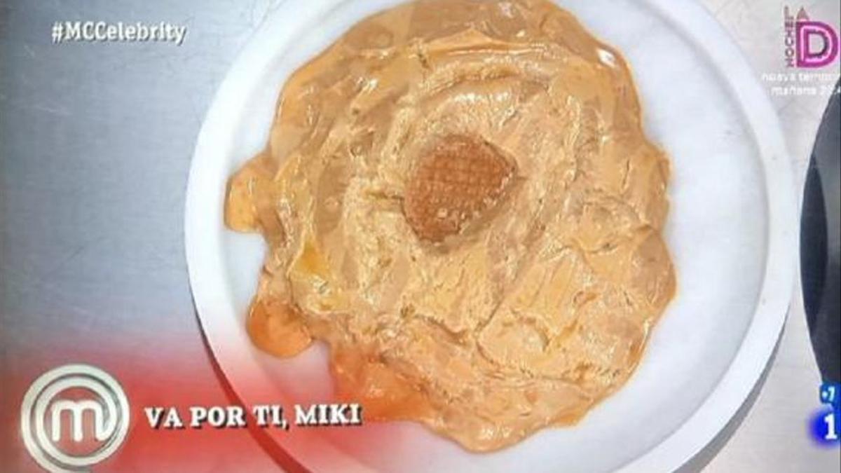 Así quedo el postre de Juanma Castaño en 'Masterchef'.