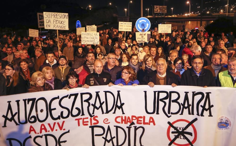 Protesta vecinal contra el peaje de Redondela