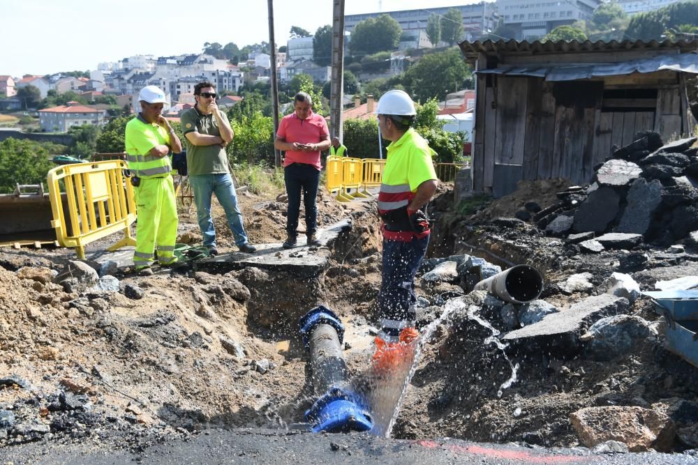 Rotura de una tubería en A Zapateira