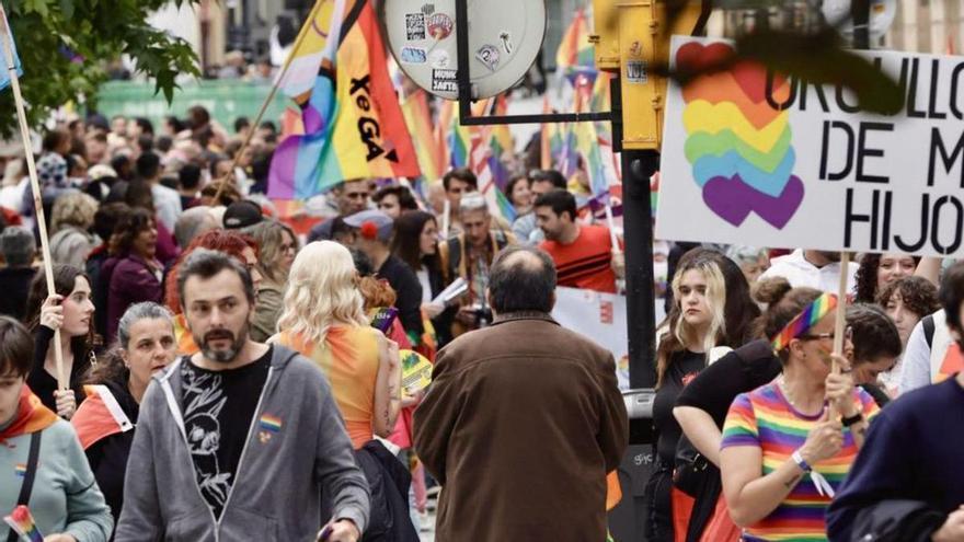 Una manifestación por los derechos del colectivo LGTBI en Gijón. |