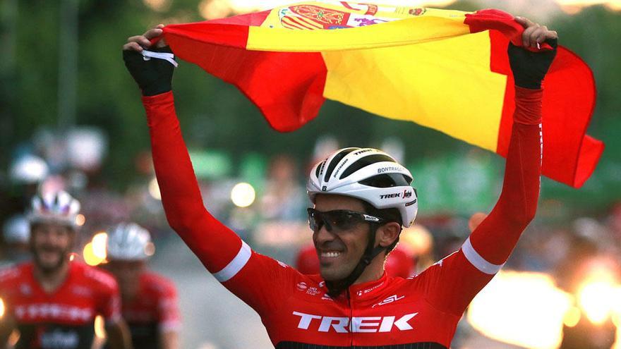 Alberto Contador, durante su despedida en Madrid.