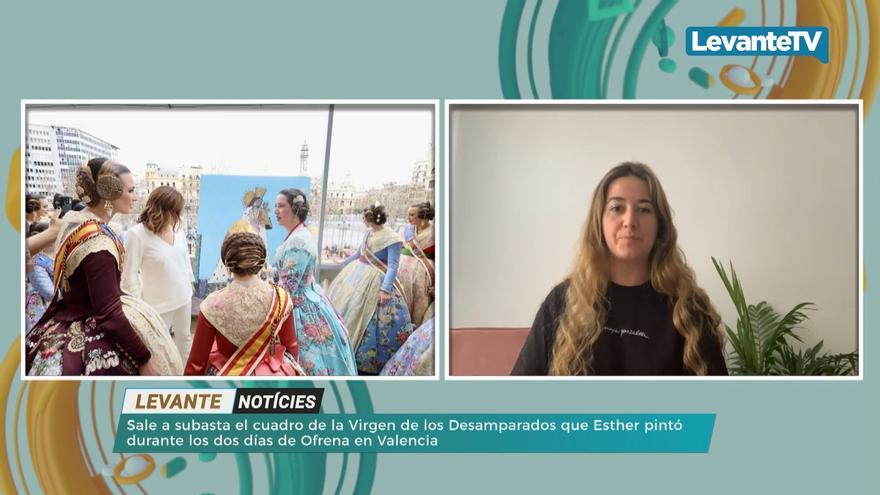 La pintora Esther Moya subasta un cuadro de la Virgen para ayudar a mayores afectados por la Dana