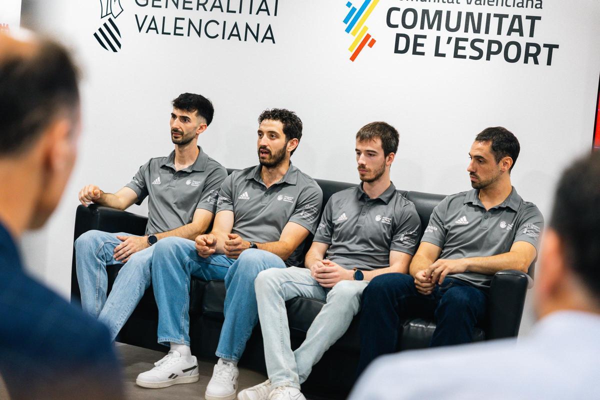 Marc, Jose Salvador, Salva Palau i Giner en la presentació finals de l'Individual.