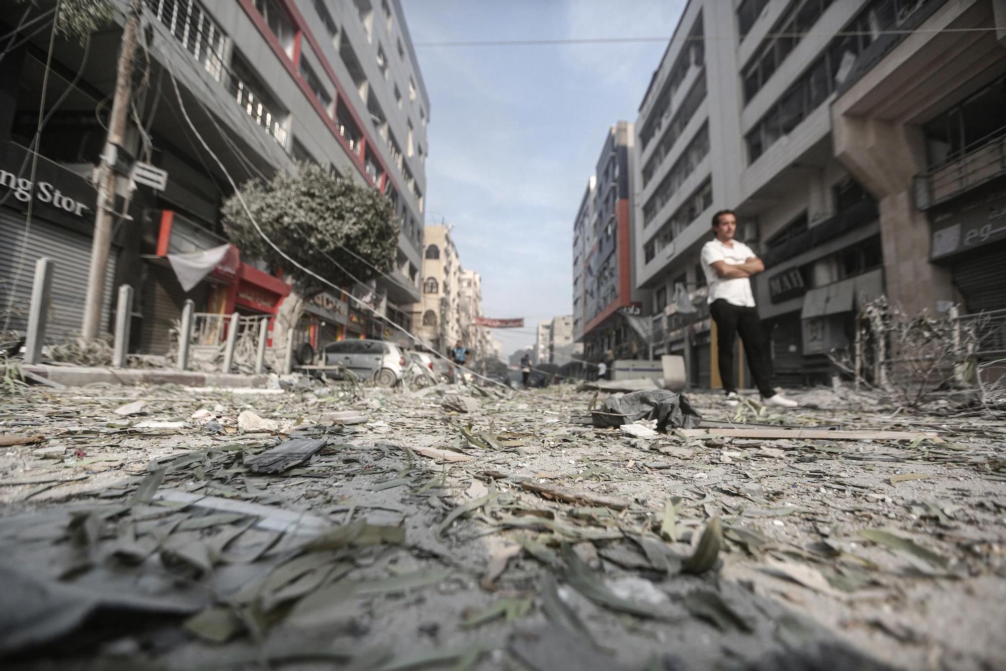 Destrucción y ruinas en la ciudad de Gaza tras el contrataque de Israel