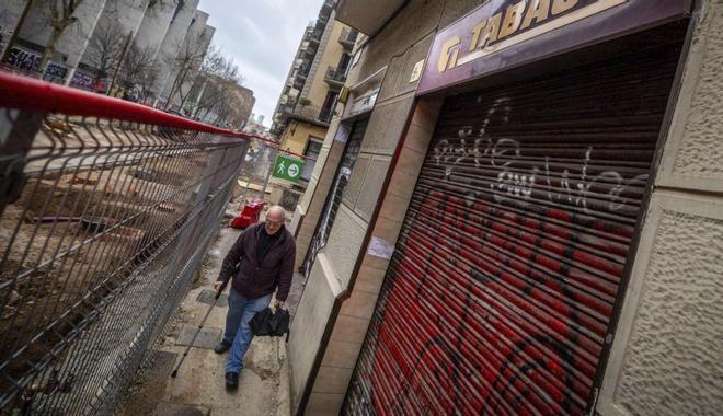 Un ensorrament i les pluges retarden les obres del col·lector del Poble-sec