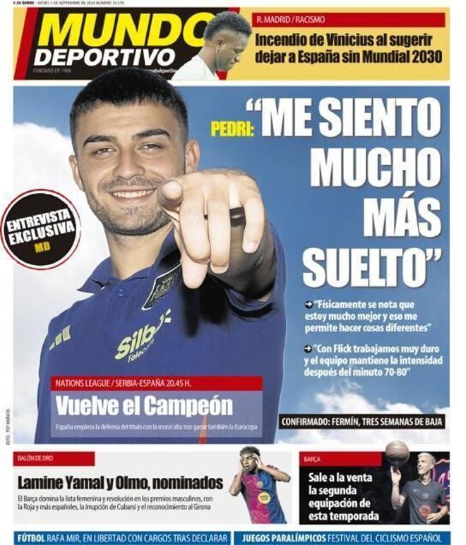 Las portadas deportivas de hoy, jueves 5 de septiembre