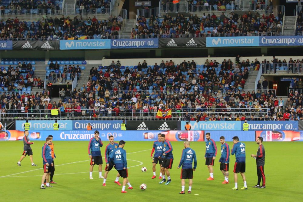 Entrenamiento y rueda de prensa de la Selección Española en Málaga