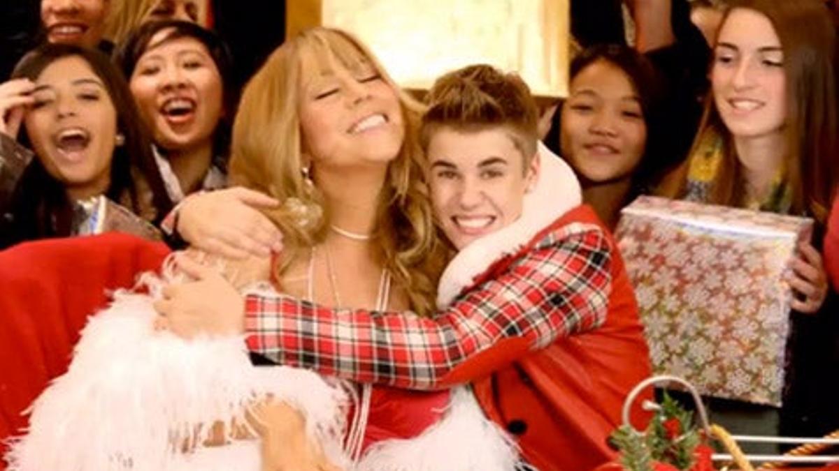 La navideña imagen de Mariah Carey junto a Justin Bieber