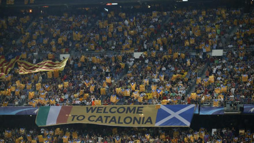 Protesta d ela afición del FC Barcelona