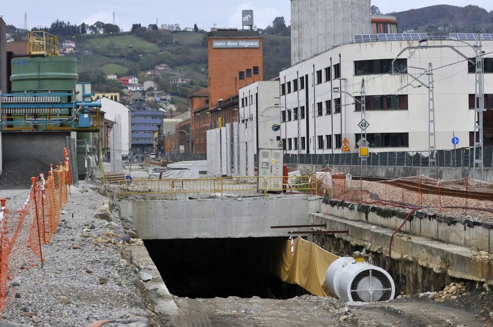 Las obras del soterramiento de Langreo.