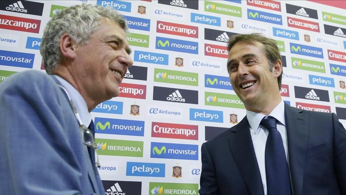 Ángel Maria Villar el día de la presentación de Julen Lopetegui como nuevo seleccionador de España