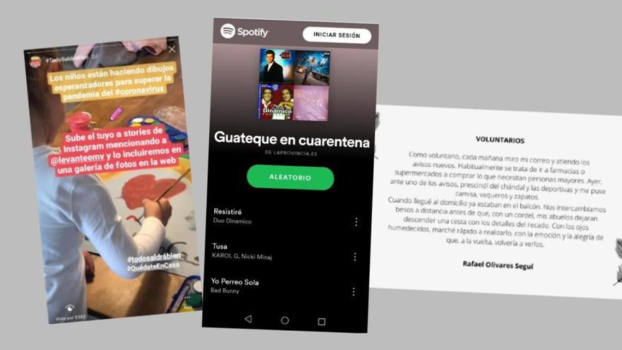 Un &#039;storie&#039; de Instagram, una &#039;playlist&#039; en Spotify y un &#039;microdiario&#039; son algunos de los contenidos enviados por los lectores de los diarios de Prensa Ibérica durante el confinamiento domiciliario.