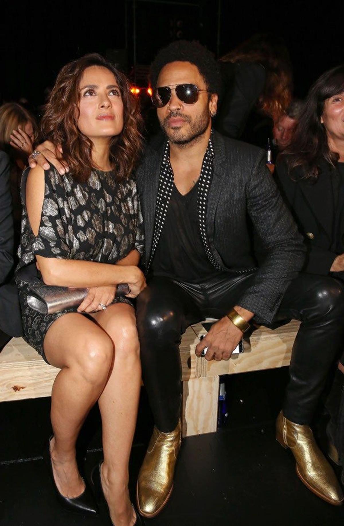 Salma Hayek y Lenny Kravitz