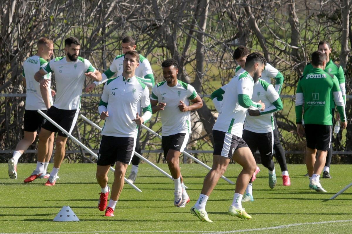 Lance de una sesión de entrenamiento del Córdoba CF de esta semana en la Ciudad Deportiva.