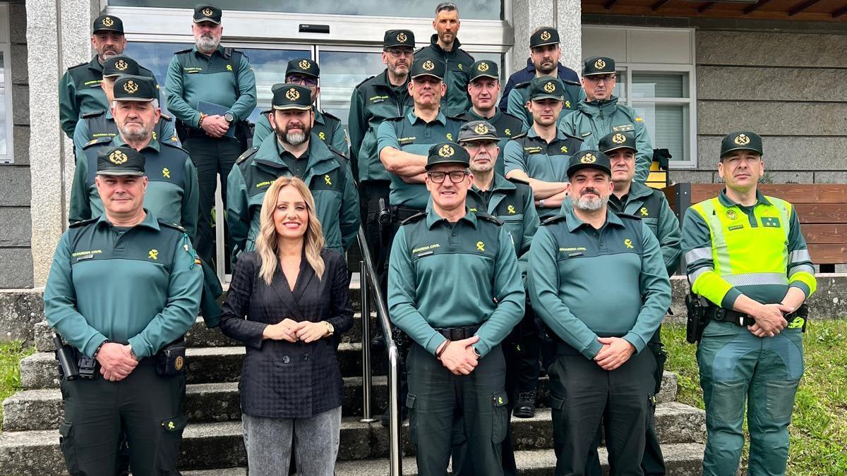 Reunión de los mandos de la Guardia Civil de Ourense, este lunes en San Cibrao das Viñas.