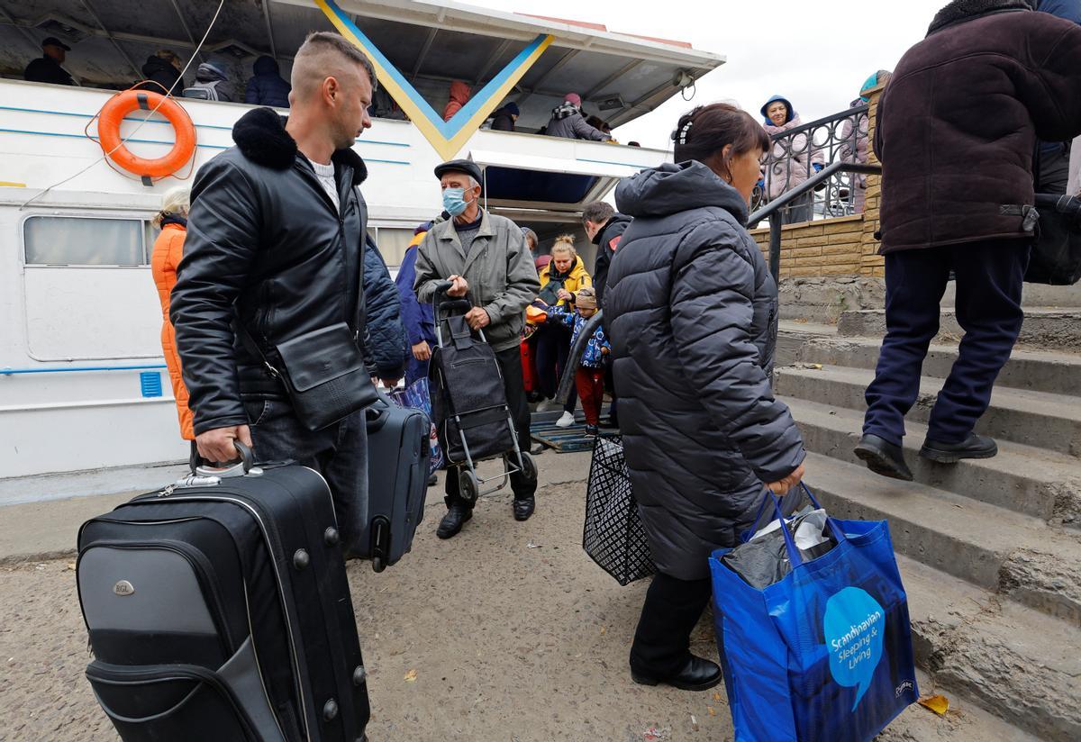 Evacuación de civiles de la ciudad ucraniana de Jersón