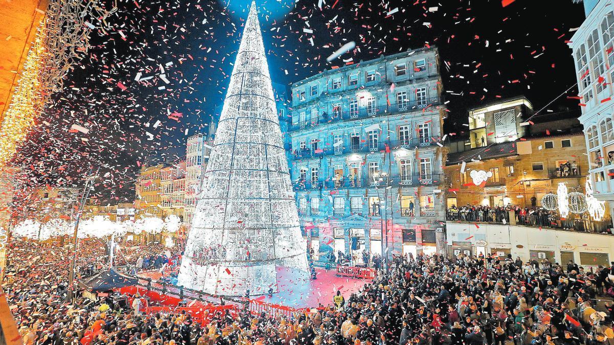 Iluminación de Navidad en Vigo.