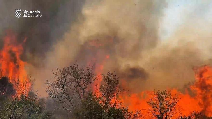 Desalojan la Vilavella (Castellón) por el incendio declarado hoy en la Vall d'Uixó