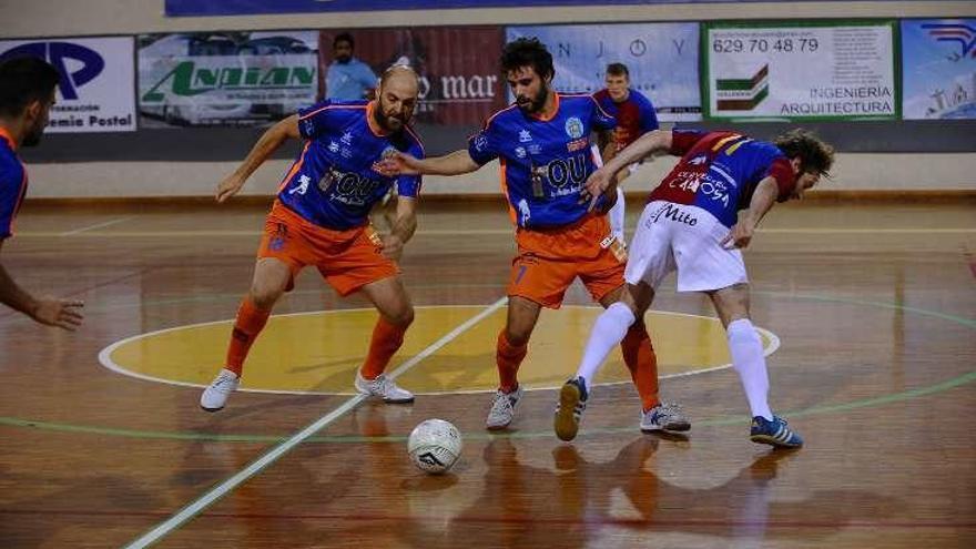 Un lance del partido del Sala Ourense ante el Riazor. // Jesús Regal