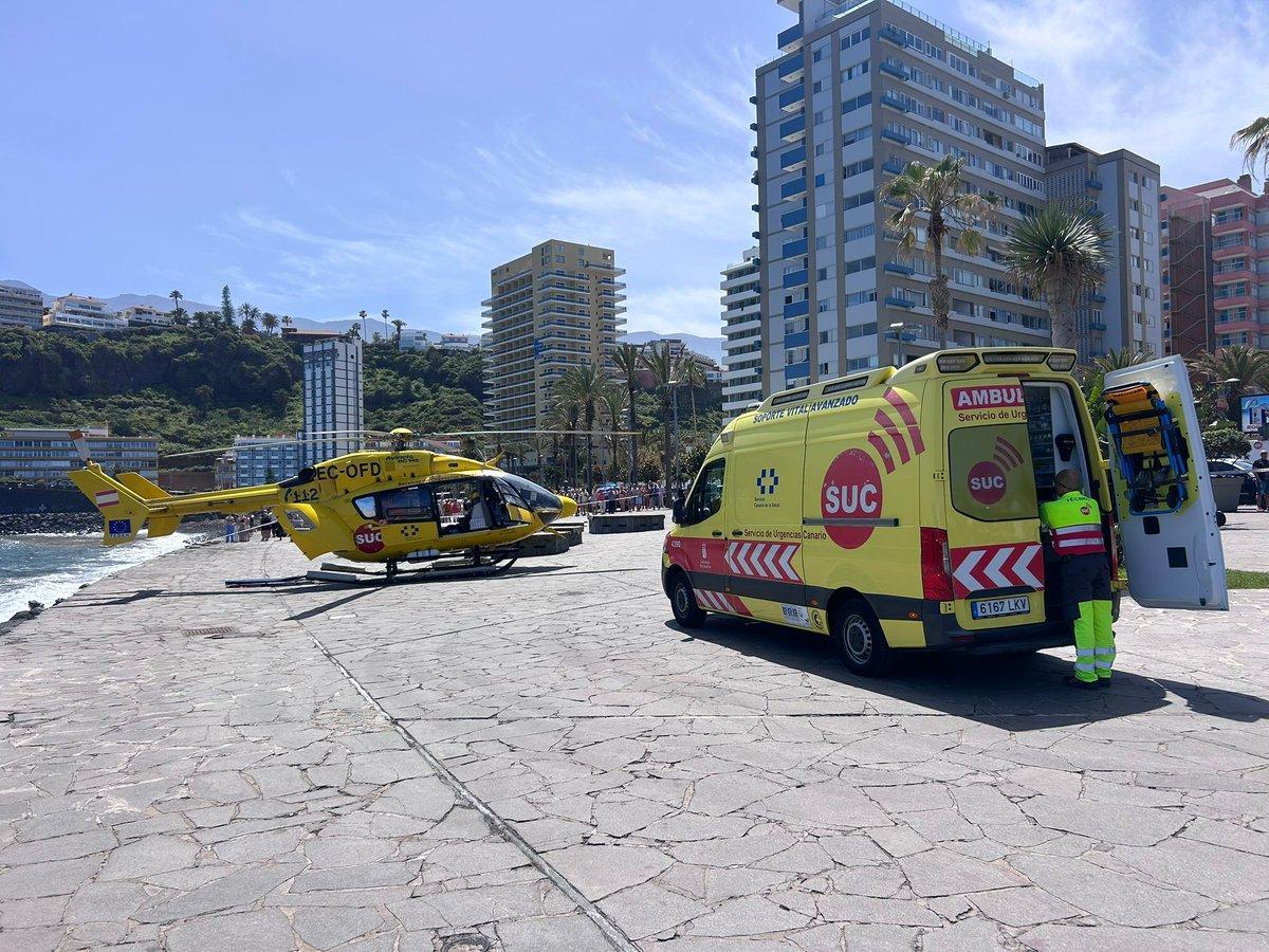 Evacuada en estado crítico de unas piscinas de Puerto de la Cruz