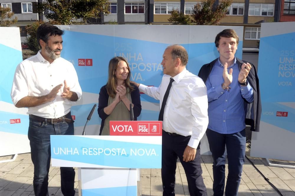 25S | Mitin del candidato del PSdeG, Xoaquín Fernández Leiceaga, en As Conchiñas