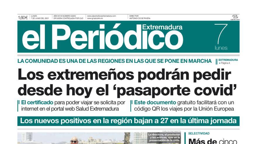 Consulta la portada correspondiente al día 7 de junio del 2021