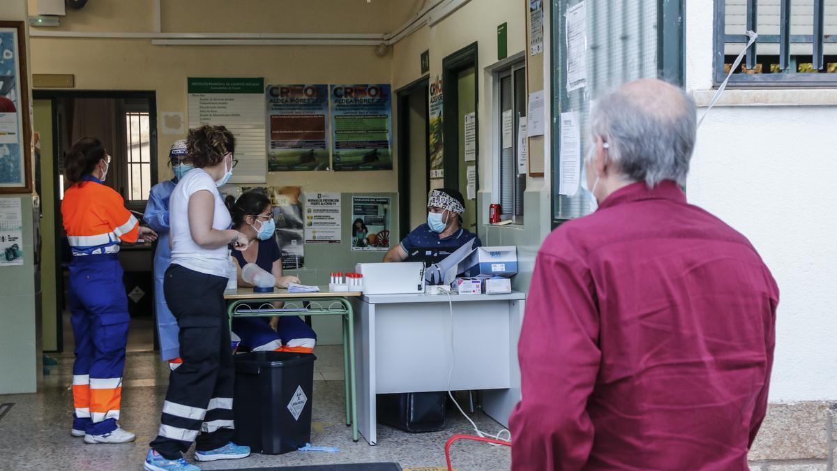 El último cribado masivo llevado a cabo en Aldea Moret la semana pasada.