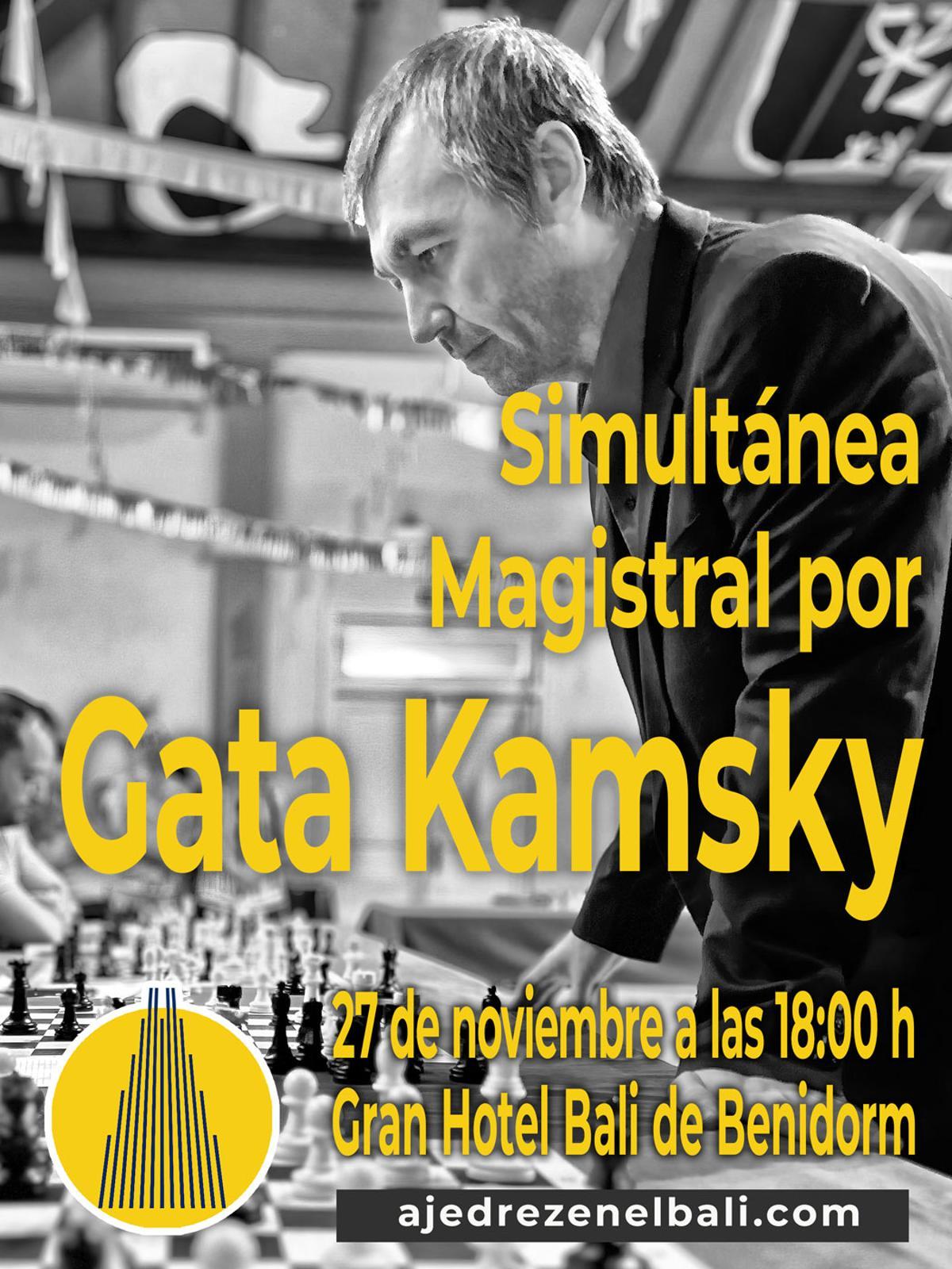 Gata Kamsky, subcampeón del mundo en 1996, será una de las grandes figuras del torneo y disputará una sesión de simultáneas frente a 24 jugadores.