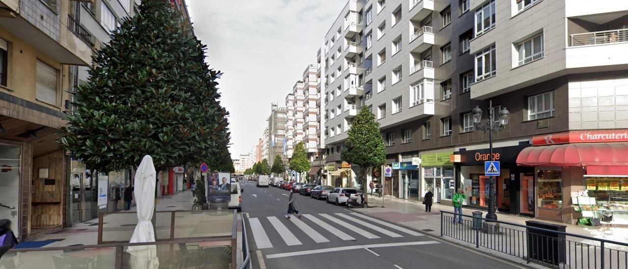 Vista de la calle Valentín Masip de Oviedo.