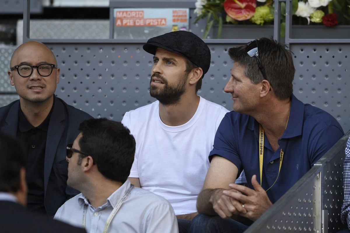 Gerard Piqué viendo los partidos del Mutua Madrid Open 2017