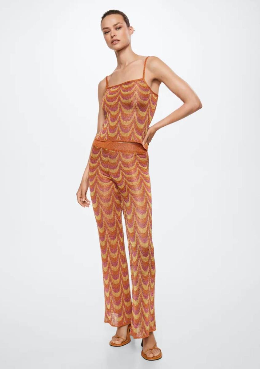 Conjunto de top y pantalón estampado de Mango