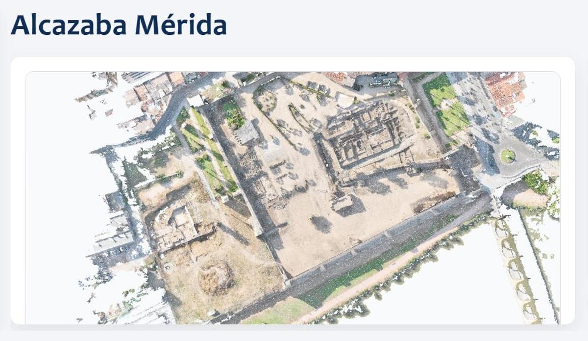 Alcazaba de Mérida en nube de puntos.