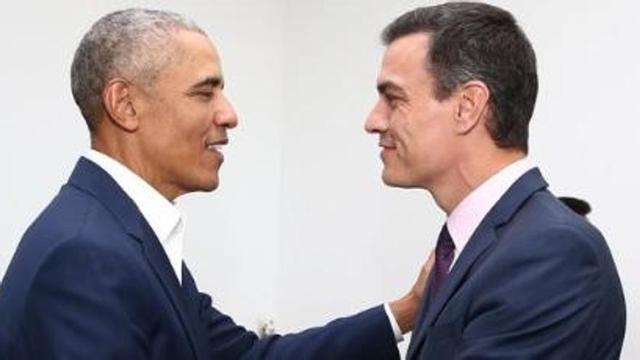 Imatge de la reunió entre Obama i Sánchez.
