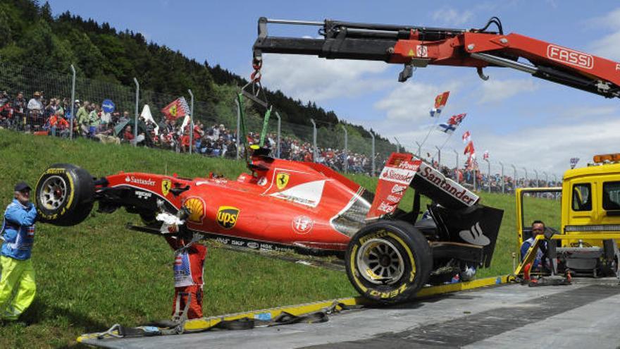 Así ha quedado el Ferrari del finlandés Kimi Raikkonen