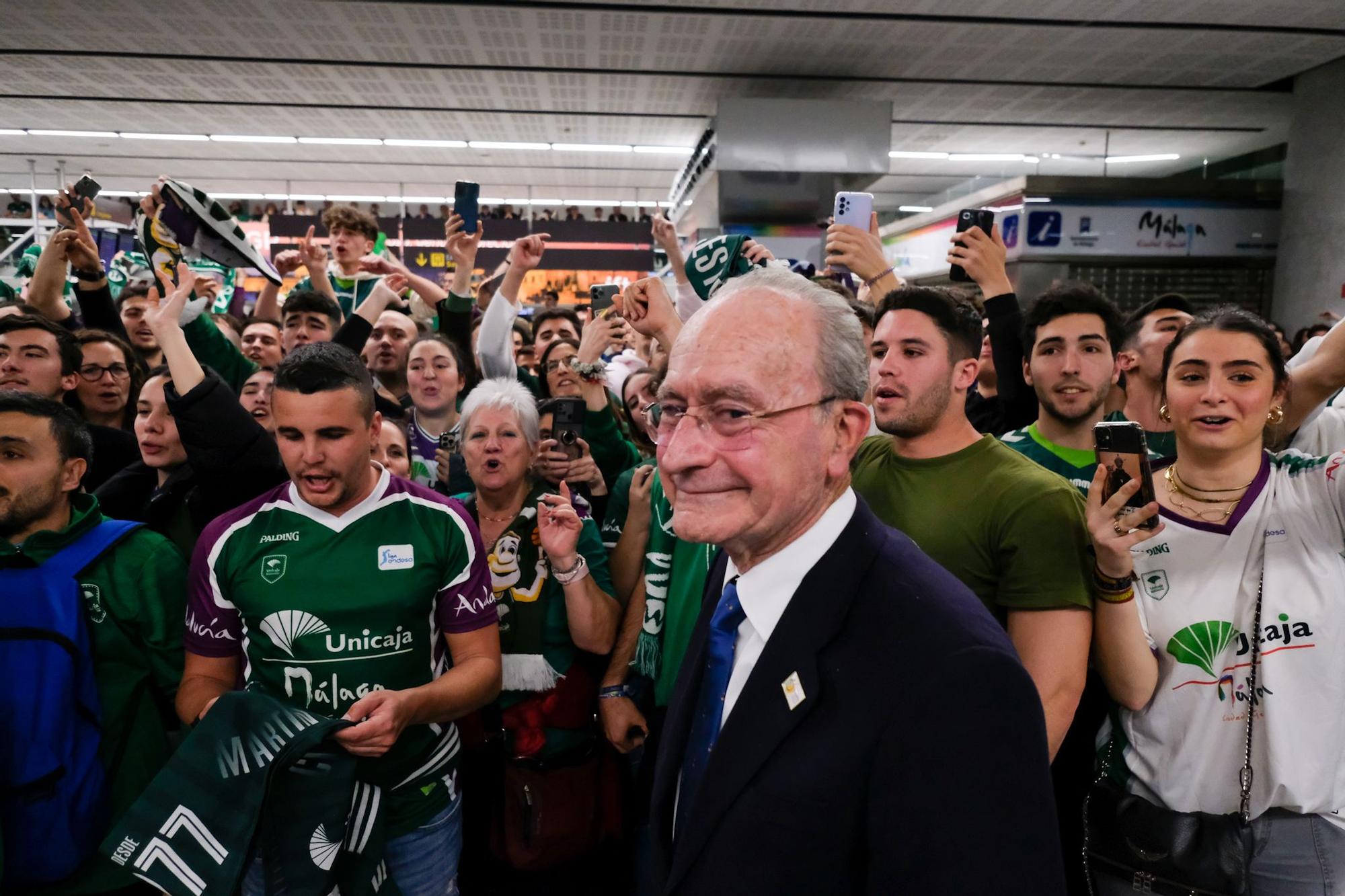 La llegada del Unicaja al aeropuerto de Málaga tras ganar la Copa del Rey