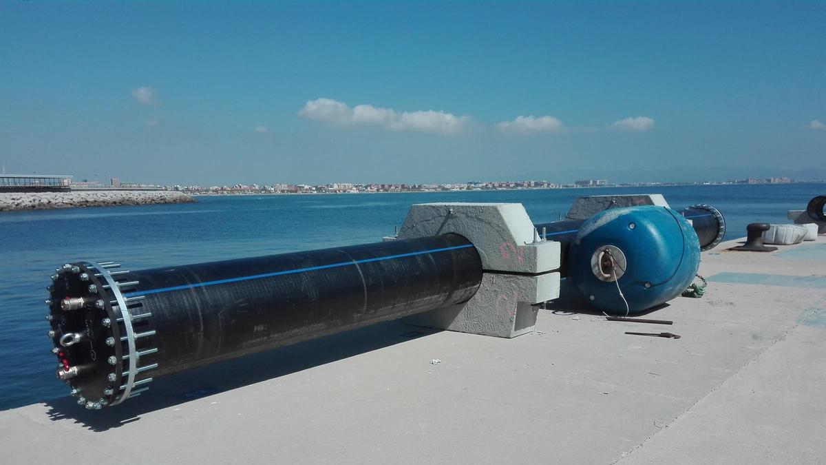 Un tramo de un emisario submarino en una imagen de archivo.