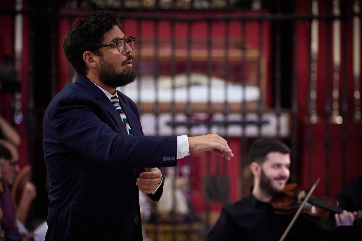 Aarón Zapico durante un concierto.