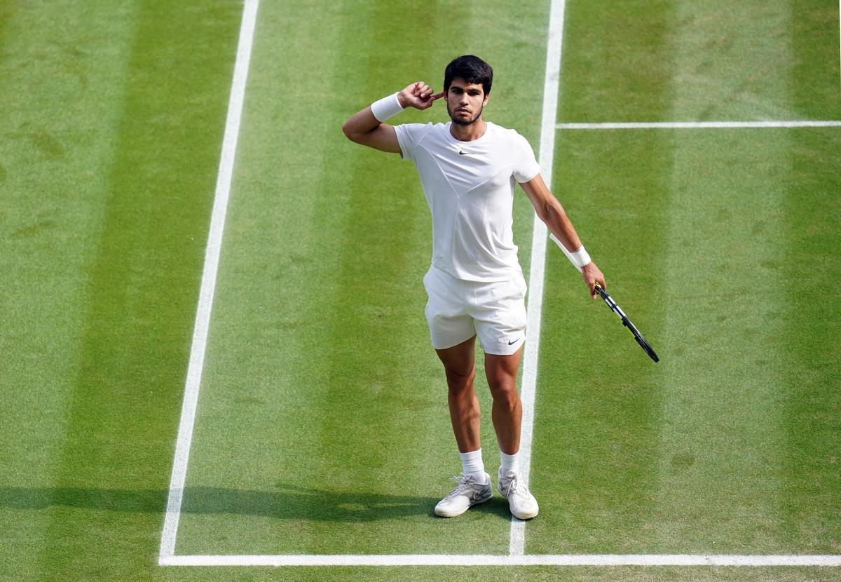 Carlos Alcaraz, en la final del Wimbledon.