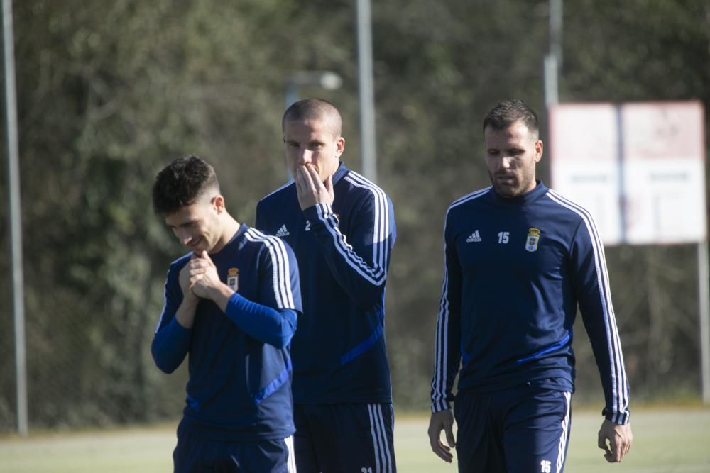 El entrenamiento del Oviedo de esta mañana