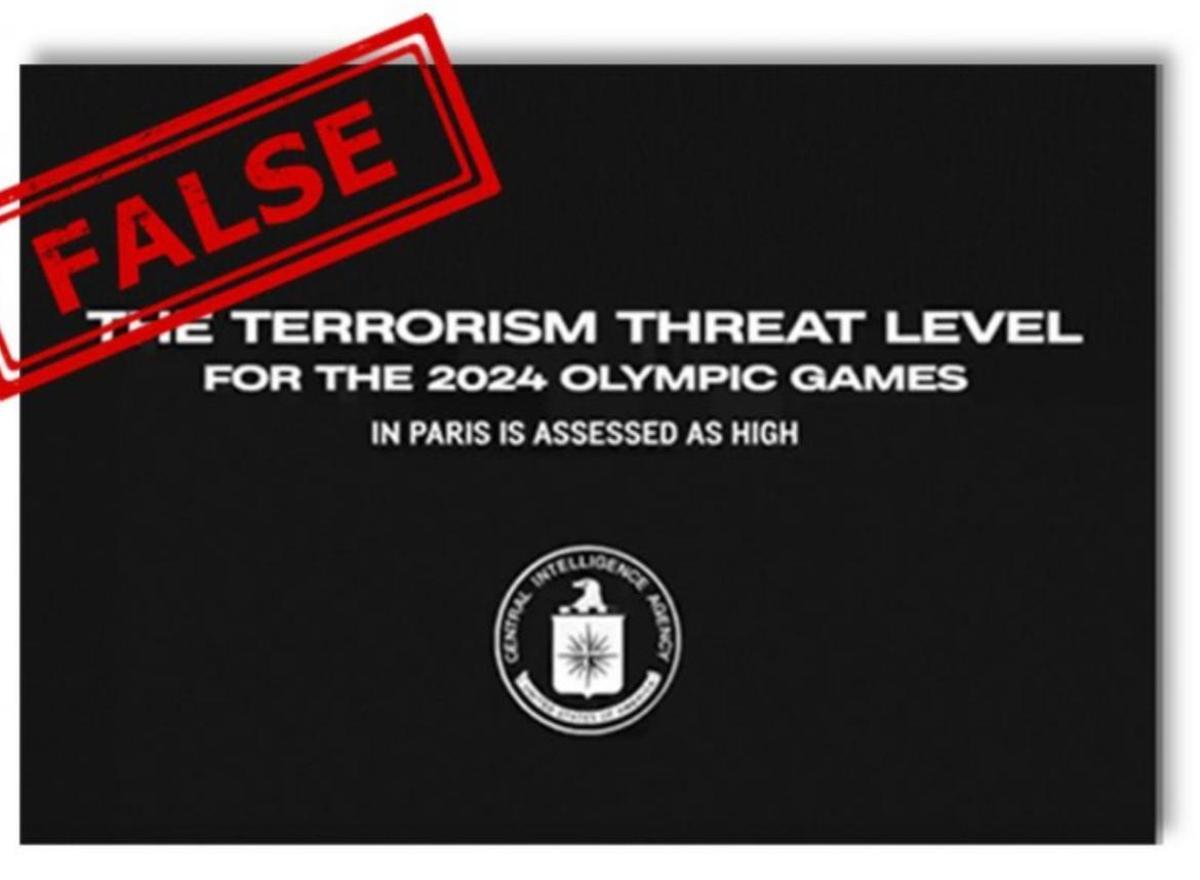 Falseando el logo de la CIA, este cartel se echó a rodar advirtiendo de alto riesgo de atentado en los Juegos de París