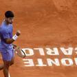 ROQUEBRUNE CAP MARTIN (France), 12/04/2025.- Carlos Alcaraz of Spain gestures after winning his semi final match against Alejandro Davidovich Fokina of Spain at the ATP Monte Carlo Masters tennis tournament in Roquebrune Cap Martin, France, 12 April 2025. (Tenis, Francia, España) EFE/EPA/SEBASTIEN NOGIER